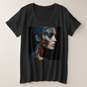 Vrouwen Plus Size T-shirts met Art Expression 1 (Design voorkant)