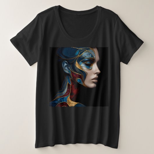 Vrouwen Plus Size T-shirts met Art Expression 1 (Design voorkant)