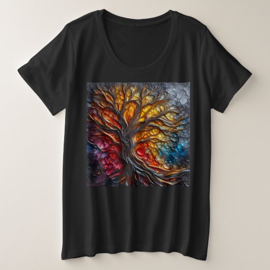 Vrouwen Plus Size T-shirts met Art Expression 10 (Design voorkant)