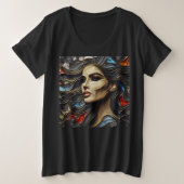 Vrouwen Plus Size T-shirts met Art Expression 14 (Design voorkant)