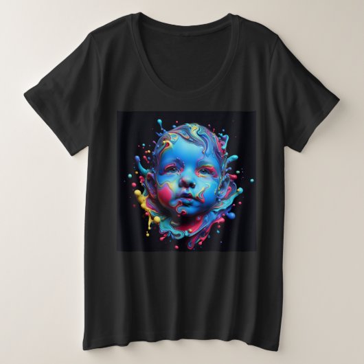 Vrouwen Plus Size T-shirts met Art Expression 15 (Design voorkant)