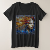 Vrouwen Plus Size T-shirts met Art Expression 18 (Design voorkant)