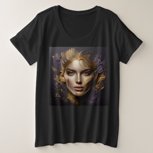 Vrouwen Plus Size T-shirts met Art Expression 19 (Design voorkant)
