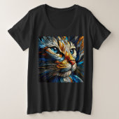 Vrouwen Plus Size T-shirts met Art Expression 21 (Design voorkant)