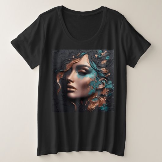 Vrouwen Plus Size T-shirts met Art Expression 22 (Design voorkant)