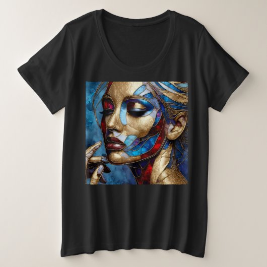 Vrouwen Plus Size T-shirts met Art Expression 37 (Design voorkant)