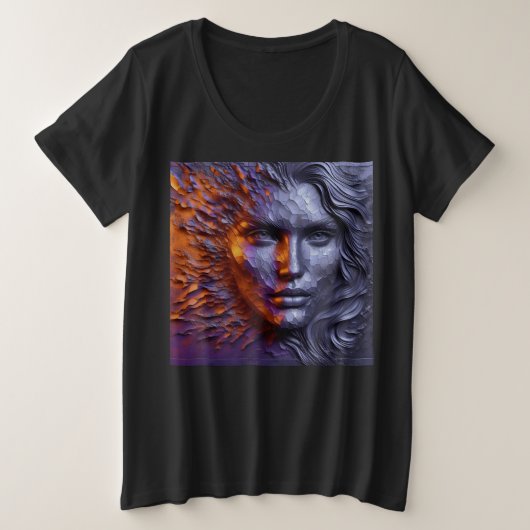 Vrouwen Plus Size T-shirts met Art Expression 4 (Design voorkant)