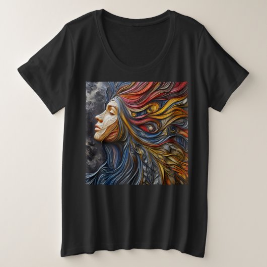 Vrouwen Plus Size T-shirts met Art Expression 6 (Design voorkant)