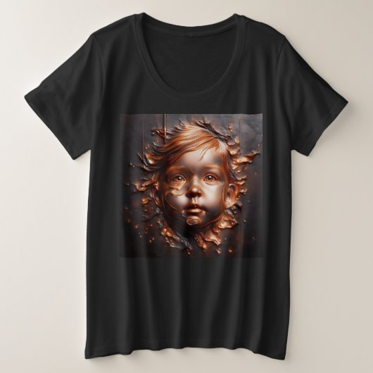 Vrouwen Plus Size T-shirts met Art Expression 8 (Design voorkant)