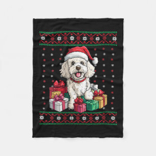 Vrouwen Poedel Kerstman Hoed Grappige Hond Liefheb Fleece Deken