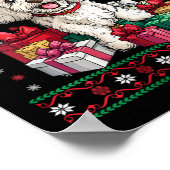 Vrouwen Poedel Kerstman Hoed Grappige Hond Liefheb Poster (Hoek)