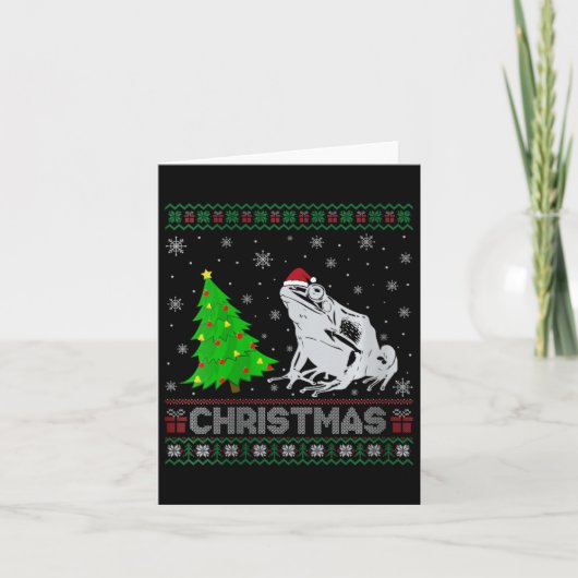 Vrouwen Poison Dart Kikker Xmas Tree Lighting Ugly Kaart (Voorkant)