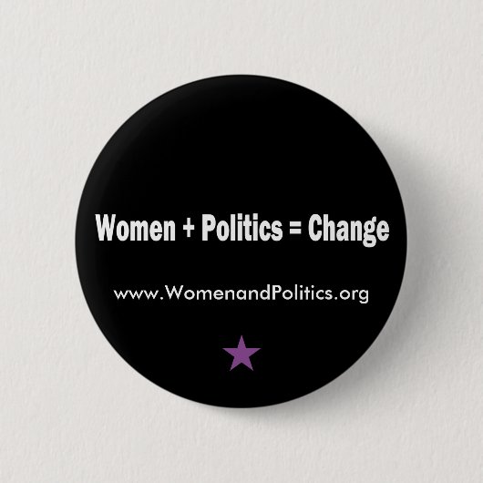 Vrouwen + Politiek = Verandering Ronde Button 5,7 Cm (Voorkant)