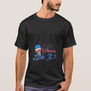 Vrouwen Popsicle Ice Cream Vuurwerk Wanna Lick It  T-shirt