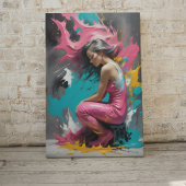 Vrouwen portret in spatkleuren canvas afdruk