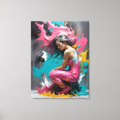 Vrouwen portret in spatkleuren canvas afdruk (Voorkant)