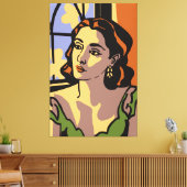 Vrouwen portretteren pop kunst canvas afdruk (Insitu (Woonkamer))