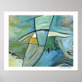 Vrouwen portretteren Posters Afbeelding Blauw Abst (Voorkant)