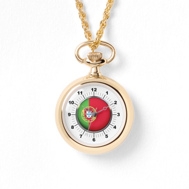 Vrouwen Portugal Vlag Wraparound Gold Watch Horloge (Voorkant)