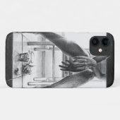 Vrouwen poten, glas en roos potloodtrekkunst Case-Mate iPhone case (Achterkant (horizontaal))