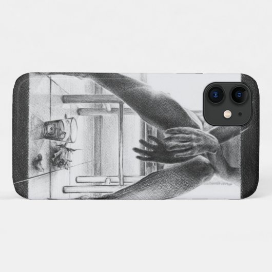 Vrouwen poten, glas en roos potloodtrekkunst Case-Mate iPhone case (Achterkant (horizontaal))