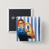 Vrouwen Power Knop Vierkante Button 5,1 Cm (Voorkant /achterkant)