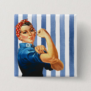Vrouwen Power Knop Vierkante Button 5,1 Cm