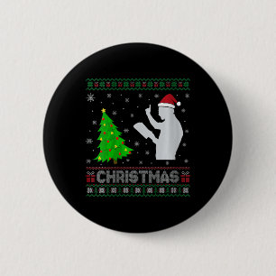 Vrouwen Prediker Kerstboom Verlichting Lelijke Ker Ronde Button 5,7 Cm