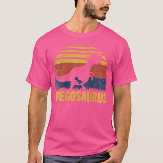 Vrouwen Pregosaurus Rex Shirt Zwangerschapsaankond (Voorkant)