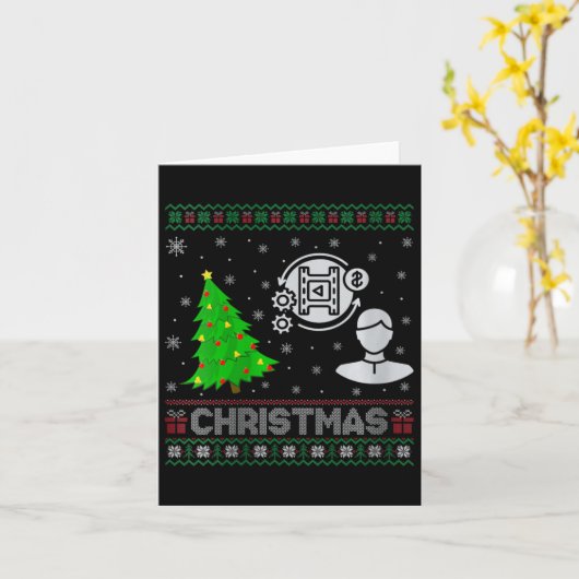 Vrouwen Producer Xmas Tree Lighting Ugly Christmas Kaart (Gele Bloem)