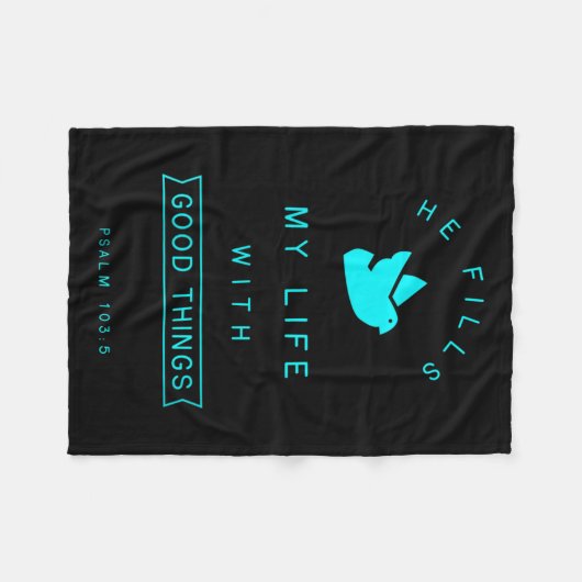 Vrouwen Psalm 103 Goede dingen Bijbelvers Quote Re Fleece Deken (Voorkant (Horizontaal))