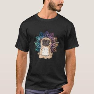Vrouwen Pug Yoga Mandala Funny Spirituele Meditati T-shirt