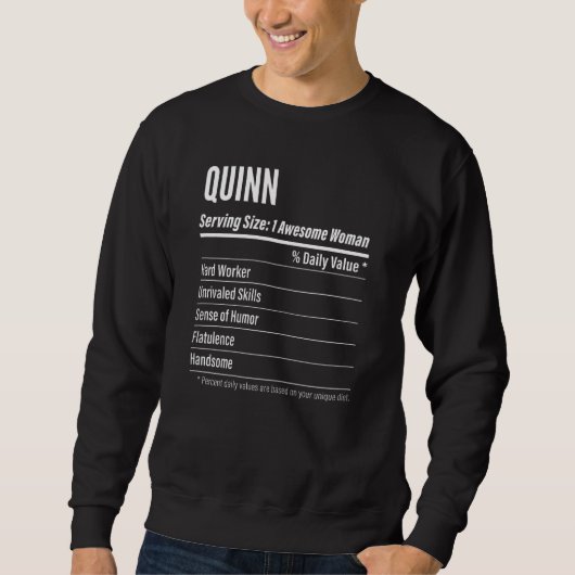 Vrouwen Quinn Nutritional Facts Serving Size Calor Trui (Voorkant)