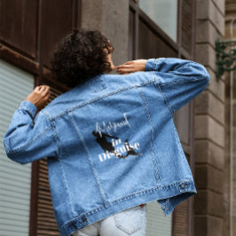 Vrouwen Quote Zeemeermin Silhouet Denim Jacket