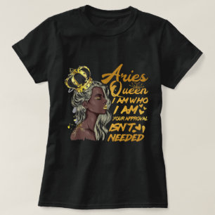 Vrouwen Ram Queen Verjaardag Zodiac Gift Zwart W.. T-shirt