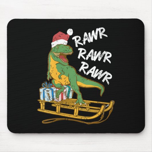 Vrouwen Rawr Rawr Rawr Grappige kerst Dino Sleigh Muismat (Voorkant)