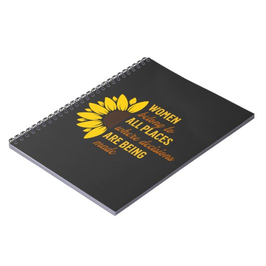 Vrouwen Rechten Ruth Bader Zonnebloem Trendy Uniek Notitieboek (Linkerzijde)