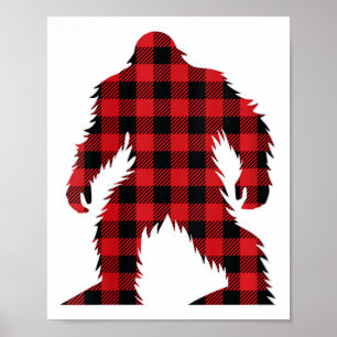 Vrouwen Red Buffalo Plaid Bigfoot Matching Family Poster