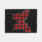 Vrouwen Red Buffalo Plaid Butterfly Matching Famil Fleece Deken (Voorkant (Horizontaal))