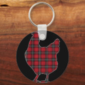 Vrouwen Red Buffalo Plaid Chicken Matching Family  Sleutelhanger (Voorkant)