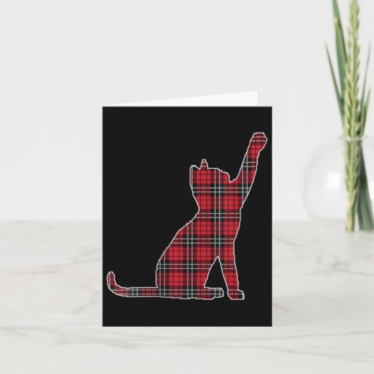Vrouwen Red Buffalo Plaid Kat Matching Family Chri Kaart (Voorkant)