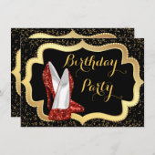 Vrouwen Red High Heel Verjaardagsfeest Kaart (Voorkant / Achterkant)