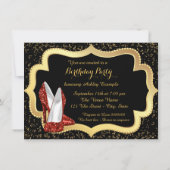 Vrouwen Red High Heel Verjaardagsfeest Kaart (Achterkant)