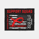 Vrouwen Red Little Sister Heart Disease Awareness  Fleece Deken (Voorkant (Horizontaal))