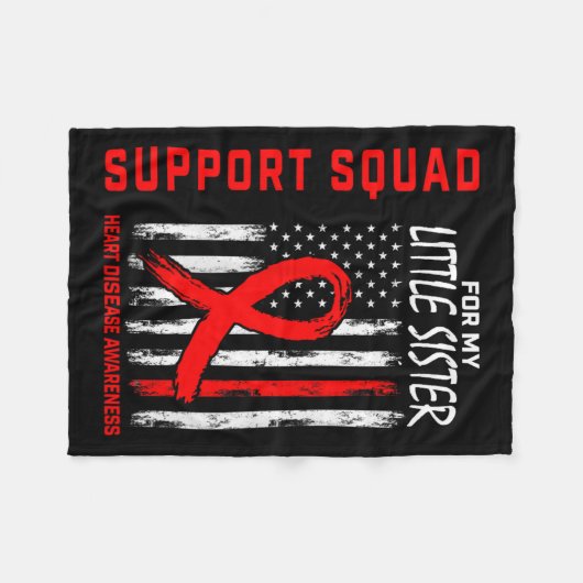 Vrouwen Red Little Sister Heart Disease Awareness  Fleece Deken (Voorkant (Horizontaal))