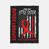 Vrouwen Red Little Sister Heart Disease Awareness  Fleece Deken (Voorkant)