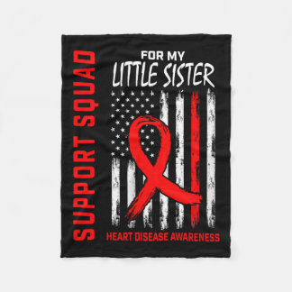 Vrouwen Red Little Sister Heart Disease Awareness  Fleece Deken