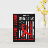 Vrouwen Red Little Sister Heart Disease Awareness  Kaart (Gele Bloem)