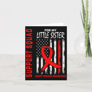 Vrouwen Red Little Sister Heart Disease Awareness  Kaart