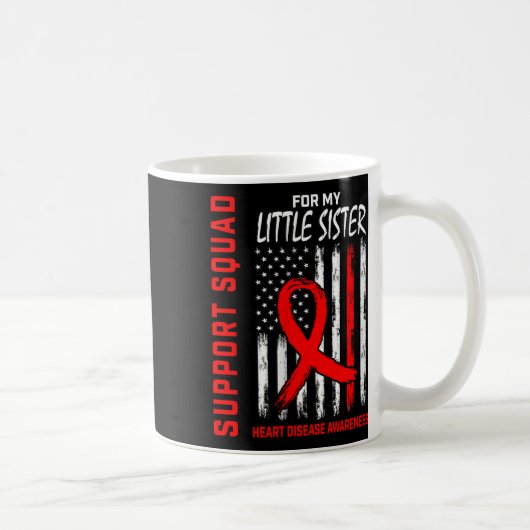 Vrouwen Red Little Sister Heart Disease Awareness  Koffiemok (Rechts)